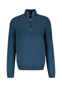 Lerros Herren Strickpullover "Lerros Stricktroyer, tonal gemustert", blau, Gr. 4XL, 60% Baumwolle, 40% Polyacryl, Pullover