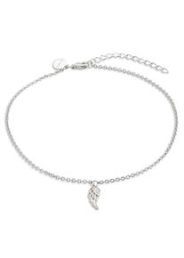 XENOX Fußkette mit Anhänger "Flügel, XS3534", Silber 925 (Sterlingsilber), silber, Silber 925 (Sterlingsilber), Fußkettchen, mit Zirkonia (synth.)