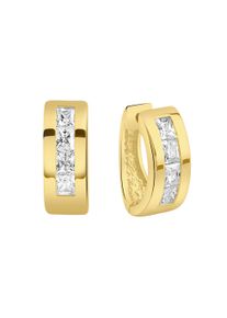 ZEEme Damen Paar Creolen "925/- Sterling Silber", ONE-SIZE, Silber 925 (Sterlingsilber), gelb, Silber 925 (Sterlingsilber), Ohrringe