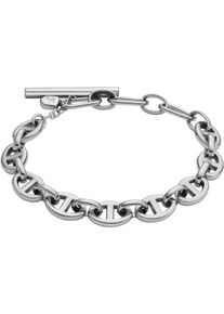 Fossil Damen Armband "Schmuck Geschenk Edelstahl Armkette Heritage D-Link, JA7244040", Edelstahl-Messing, silber, Edelstahl, Messing, Armbänder