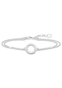 Thomas Sabo Damen Armband "Kreis silber, A1878-051-14-L19V", 19, Silber 925 (Sterlingsilber), bunt, Silber 925 (Sterlingsilber), Armbänder, mit