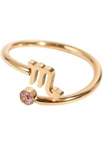 Firetti Damen Fingerring "Schmuck Geschenk Damenring Sternzeichen", 5,00 g, Skorpion, Edelstahl, 1,2mm, bunt, Edelstahl, Fingerringe, Made in Germany