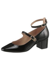 Tommy Hilfiger Damen Spangenpumps "PUMP DOUBLE STRAP PATENT LEATHER", Gr. 40, schwarz, Lackleder, unifarben, modisch, Schuhe, Blockabsatz,