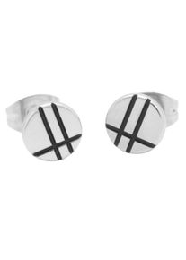 Firetti Damen Paar Ohrstecker "Schmuck Geschenk Ohrschmuck Kreis", Edelstahl, schwarz, Edelstahl, Ohrringe, Made in Germany