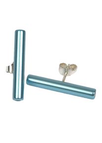DeMarie Damen Paar Ohrstecker "eloxiertes Aluminium hellblau", blau, Metall, Ohrringe