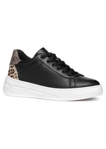 Geox Damen Sneaker "D LJUBA A", Gr. 36, schwarz, Lederimitat, casual, Schuhe, Chunky Sneaker, Plateau Sneaker, Freizeitschuh mit Plateausohle