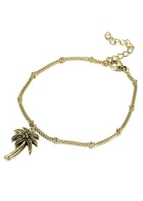 Firetti Fußkette "Schmuck Geschenk Körperschmuck Palme, Panzerkette", Edelstahl, gold, Edelstahl, Fußkettchen