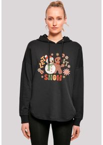 F4NT4STIC Damen Kapuzenpullover "Let It Snow Gingerbread", schwarz, casual, Gr. S, Obermaterial: 100% Baumwolle, Pullover, Premium Qualität,