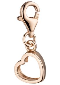 Jobo Damen Charm Herz "Herz", rosa, Silber 925 (Sterlingsilber), Charms, 925 Silber roségold vergoldet