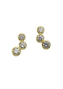 Vivance Damen Paar Ohrstecker "333 Gold 6x Zirkonia weiß", ONE-SIZE, Gold, gelb, Gold, Ohrringe