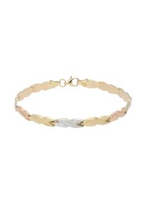 Vivance Damen Armband "dreifärbig", Gelbgold 375, gelb, Gelbgold 375, Armbänder