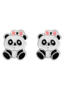 Firetti Mädchen Paar Ohrstecker "Schmuck Geschenk Silber 925 Ohrschmuck Pandabär", Silber 925 (Sterlingsilber), schwarz, Silber 925 (Sterlingsilber),