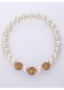 Lady Damen Armband, Glas-Perlen, weiß, Glas, Perlen, Armbänder