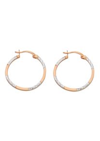 Vivance Damen Paar Creolen "Bicolor Creolen", Roségold 375, rosa, Rosu00e9gold 375, Ohrringe, diamantiert