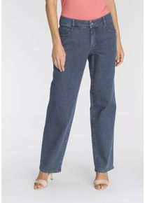 MAC Damen Bequeme Jeans "Gracia", blau, feminin, Gr. 42, Abriebeffekte, Denim/Jeans, Obermaterial: 97% Baumwolle, 3% Elasthan, Jeans, Passform