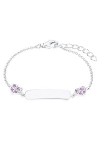 Mädchen Silberarmband "Plakette mit Herzen, 2027208", Silber 925 (Sterlingsilber), bunt, Prinzessin Lillifee, Silber 925 (Sterlingsilber), Armbänder,
