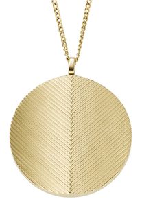 Fossil Damen Kette mit Anhänger "HARLOW JF04738710", Edelstahl, L: 40,5cm B: 5mm, gold, Edelstahl, B:5mm, Halsketten