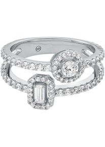 Michael Kors Damen Fingerring "Schmuck Geschenk Silber 925 Ring Halo Stacked, MKC1725CZ040", 16,5, Silber 925 (Sterlingsilber), silber, Silber 925