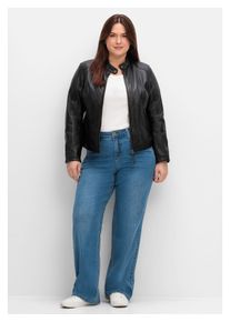 sheego Damen Weite Jeans "Große Größen", blau, casual, Gr. 54, unifarben, Obermaterial: 99% Baumwolle, 1% Elasthan, Jeans, ELLA für kräftige