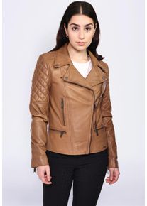 Maze Damen Lederjacke "Solna", braun, Gr. XXXL, Obermaterial: 100% Lammleder / Futter: 100% Polyester, Jacken