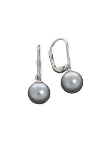 Vivance Damen Paar Ohrhänger "925 Silber rhodiniert mit Süßwasserzuchtperlen in grau", ONE-SIZE, Silber 925 (Sterlingsilber), grau, Silber 925