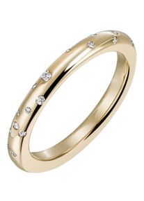 Firetti Damen Diamantring "Schmuck Geschenk Gold 375 Damenring Goldring Diamant", 54, 0,16 ct P2 = erkennbare Einschlüsse, Gelbgold 375-Diamanten,
