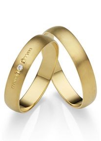 Firetti Trauring "Schmuck Geschenk Gold 375 Hochzeit Ehering "LIEBE"", 72, 0,01 ct SI = kleine Einschlüsse mit Brillant, Gelbgold 375, 4mm, gold,