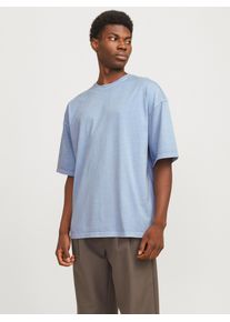 Jack & Jones JACK & JONES Herren Rundhalsshirt "JJECHARGE FADED TEE O-NECK NOOS", blau, modisch, Gr. L, unifarben, Jersey, Obermaterial: 100% Baumwolle, Shirts,