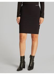 Damen Bleistiftrock "MILANO LOGO ELASTIC SKIRT", schwarz, feminin, Gr. S, Calvin Klein Jeans, unifarben, Web, Obermaterial: 66% Viskose, 30%