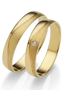 Firetti Trauring "Schmuck Geschenk Gold 375 Hochzeit Ehering "LIEBE"", 63, 0,01 ct SI = kleine Einschlüsse mit Brillant, Gelbgold 585, 4mm, gold,
