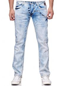 Rusty Neal Herren Straight-Jeans, blau, casual, Gr. 40, unifarben, 99% Baumwolle, 1% Elasthan, Jeans, im außergewöhnlichen Design