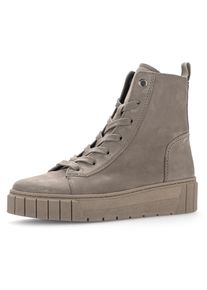 Gabor Damen Schnürboots "Davos", Gr. 35, grau, Nubukleder, unifarben, modisch, Schuhe, Plateau, Komforschuh, Stiefelette in Schuhweite H (= sehr weit)