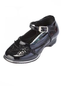 Family Trends Kinder Ballerina "elegant mit Schmetterling", Gr. 24, schwarz, Lederimitat, elegant, Schuhe, mit verstellbarer Einhängeschließe