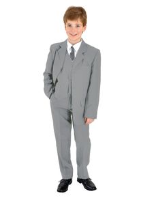 Family Trends Herren Anzug "Mike", grau, elegant, Gr. 86, unifarben, 85% Baumwolle, 15% Polyester, Anzüge, bestehend aus 5 Teilen