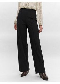Véro Moda VERO MODA Damen Schlupfhose "VMBECKY HR WIDE PULL ON PANT", schwarz, feminin, Gr. S, Obermaterial: 95% Polyester, 5% Elasthan, Hosen