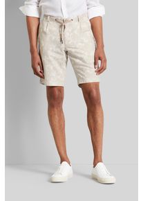Bugatti Herren Bermudas, beige, casual, Gr. 50, 55% Leinen, 45% Baumwolle, Hosen, mit dezentem Print