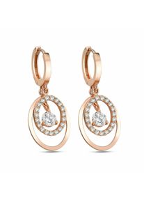 dKeniz Damen Paar Ohrhänger "925/- Sterling Silber rosévergoldet Royal Ohrring", ONE-SIZE, Silber 925 (Sterlingsilber), rosa, Silber 925