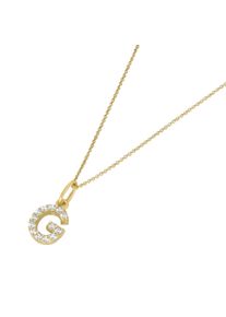 Luigi Merano Damen Goldkette "Anhänger Buchstabe G mit Zirkonia, Gold 375", 45cm, Gelbgold 375, gold, Gelbgold 375, Halsketten
