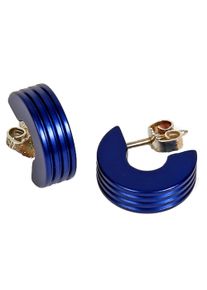 DeMarie Damen Paar Creolen "eloxiertes Aluminium blau", blau, Metall, Ohrringe