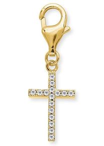 Engelsrufer Damen Charm-Einhänger "Anhänger, Einhänger, Kreuz für Halskette, Armband ERC-LILCROSS-ZI-G", gold, Silber 925 (Sterlingsilber), Charms,