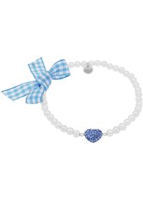 Amor Damen Armband "Herz/Schleife, Trachtenschmuck, Volksfest, 2039239, 2039241", Silber 925 (Sterlingsilber)-Textil-Perlen, silber, Silber 925