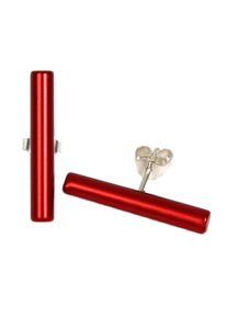 DeMarie Damen Paar Ohrstecker "eloxiertes Aluminium rot", rot, Metall, Ohrringe