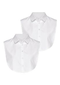 Vivance Damen Blusentop, weiß, modisch, Gr. 1, unifarben, Web, Obermaterial: 50% Baumwolle, 50% Polyester, Blusen, im Doppelpack, Blusenkragen,