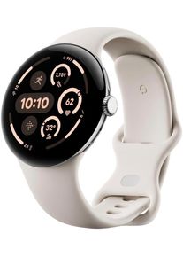 Google Smartwatch "Pixel Watch 3 45mm LTE", 4G (LTE)-3G (UMTS), weiß, Smartwatches