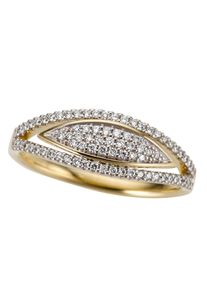 Firetti Damen Fingerring "Schmuck Geschenk Gold 585 Damenring Goldring", 19, 0,33 ct P2 = erkennbare Einschlüsse, Gelbgold 585-Diamanten, 7mm, gold,