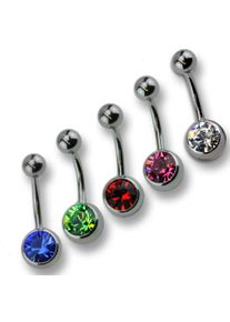 ZEEme Damen Bauchnabelpiercing "Set 5-teilig 316L CHS Swarovski", bunt, Edelstahl, Piercings