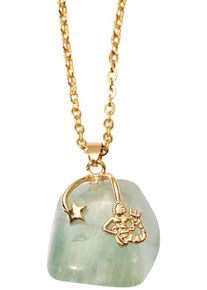 Firetti Damen Kette mit Anhänger "Schmuck Geschenk Halsschmuck Anker/Halskette Sternzeichen Geburtsstein", Wassermann, Edelstahl, L: 50cm B: 2mm,