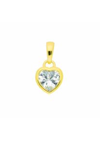 Adelia´s ADELIA ́S Damen Ketten-Anhänger "Damen Silberschmuck 925 Silber Anhänger Herz mit Zirkonia", Silber 925 (Sterlingsilber), gold, Silber 925