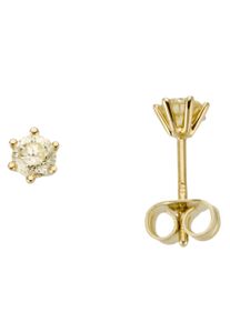Firetti Damen Paar Ohrstecker "Schmuck Geschenk Gold 750 Ohrschmuck Solitär", 0,5 ct LR = lupenrein, Gelbgold 585-Diamanten, gold, Gelbgold 585,