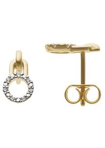 Firetti Damen Paar Ohrstecker "Schmuck Geschenk Gold 333 Ohrschmuck Rund Kreis", 0,04 ct P2 = erkennbare Einschlüsse, Gelbgold 333-Diamanten, gold,